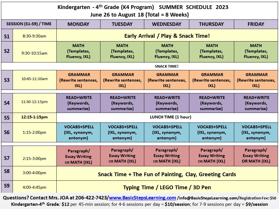 summer camp calendar template